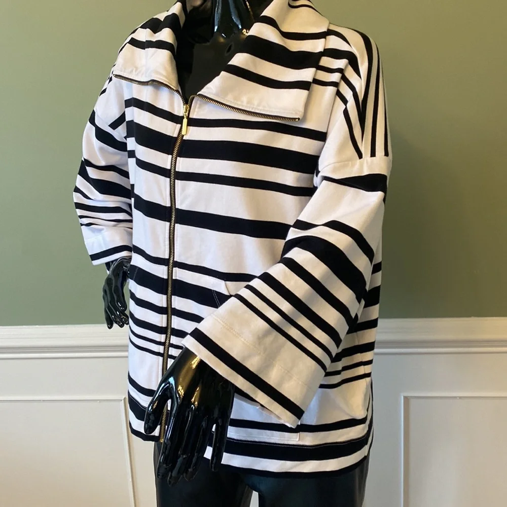 Ruby Rd. Stripped Zipped Jacket - Picture 7 of 7